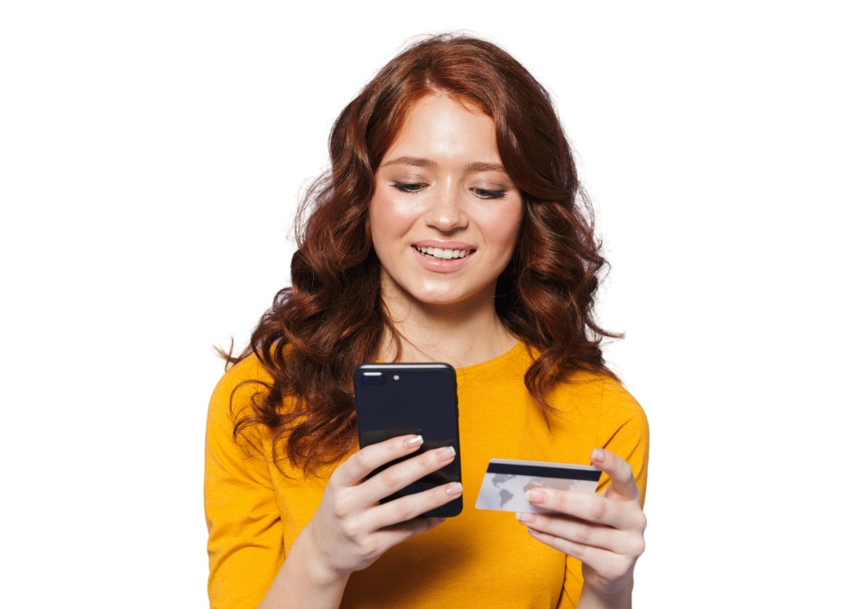 women paying with credit card